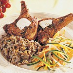 C&ocirc;telettes d'agneau au vinaigre balsamique gratin&eacute;es au fromage de ch&egrave;vre