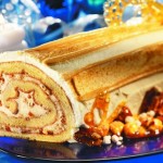 Holiday Log with Maple Syrup and Candied Nuts