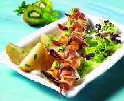 Shrimp-prosciutto brochettes