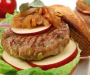 Sage Apple Pork Burgers with Caramelized Onions
