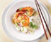 Crevettes sautées aux herbes thaïes et sauce fine à l'érable