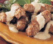 Pork Mini-Sausages with Creamy Apple Sauce