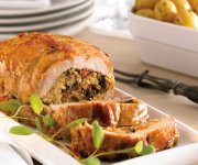 Porc glac&eacute; farci aux hu&icirc;tres