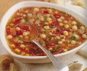 Chick pea soup with spices and lemon