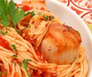 Spaghettini with Scallop Arrabbiata