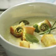 Cold Pear and Fiddlehead Velouté